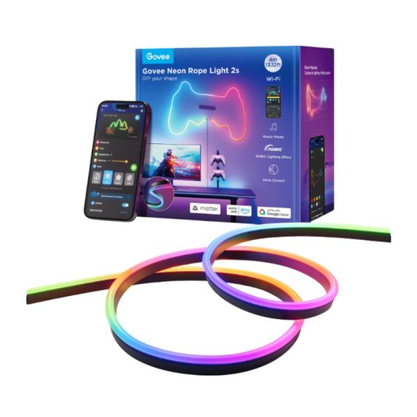 Govee Neon Rope Light 2S de 4 m Negro H61D4