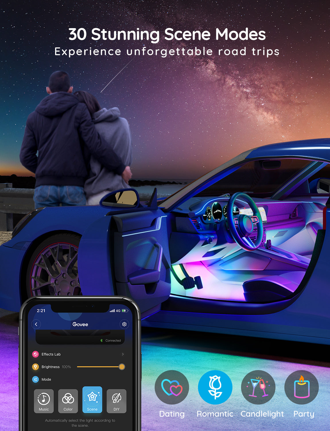 Govee Luces LED RGBIC para Interior de Carro H7090