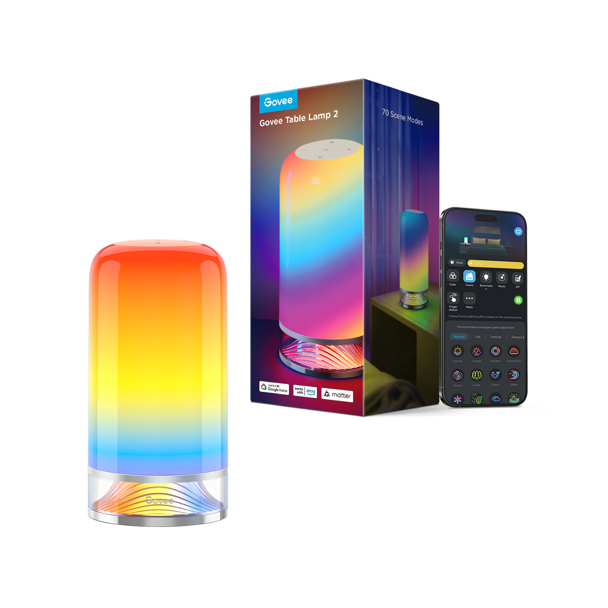 Govee Lámpara de Mesa Inteligente Táctil Wi-Fi H6022