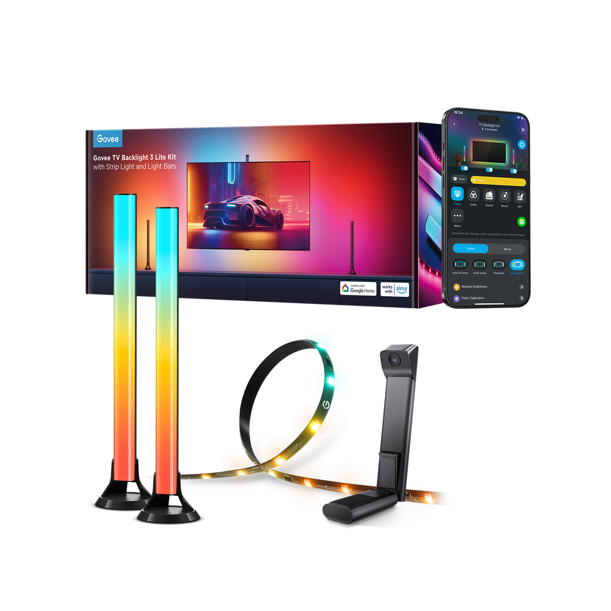 Govee Kit TV Backlight 3 Lite con Barras de Luz para TV de 55 a 65 pulgadas H605A