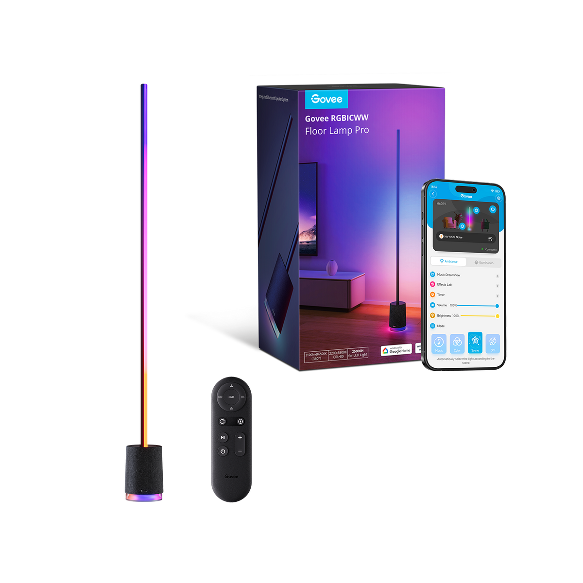 Govee Lámpara de Pie Pro RGBICWW con Parlante H6079