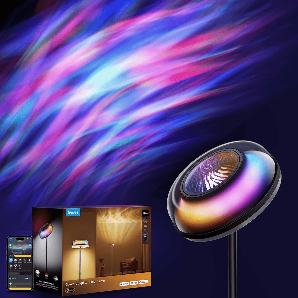 Govee Lámpara de Pie LED RGBWW con Efecto Ondas H60B0