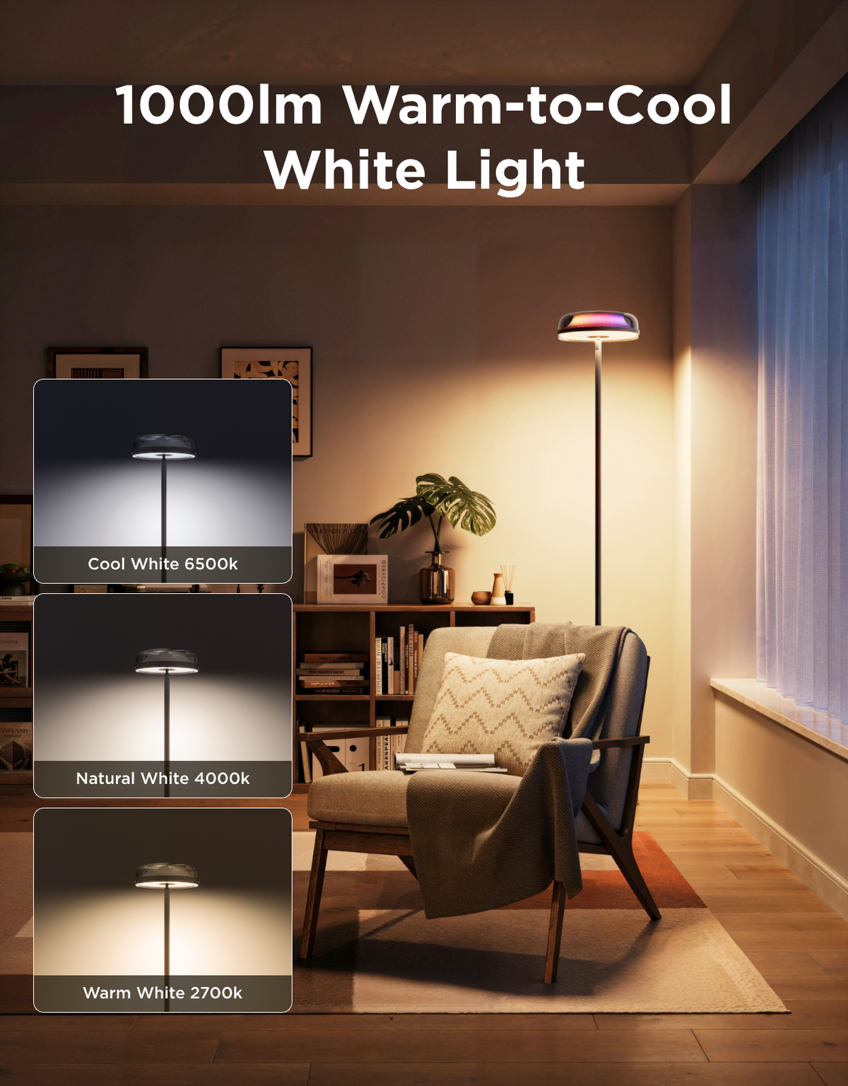 Govee Lámpara de Pie LED RGBWW con Efecto Ondas H60B0