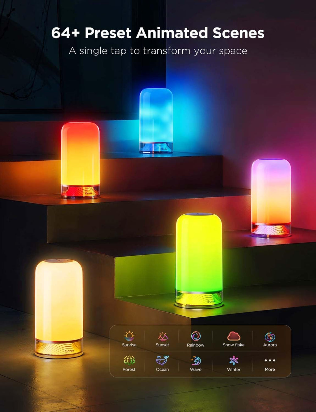 Govee Lámpara de Mesa Inteligente Táctil Wi-Fi H6022