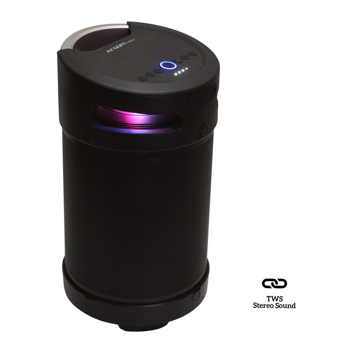 Argom Parlante Bluetooth Ambience 360 70W RMS con Subwoofer y Luces ARG-SP-3365BK