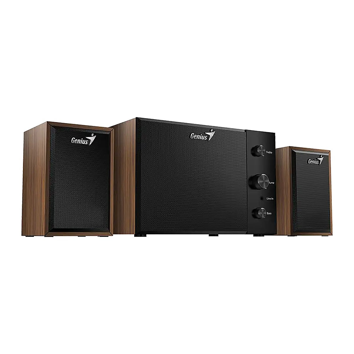 Genius Parlantes 2.1 SW-2.1 350 15W con Subwoofer Madera Nogal 31730037402