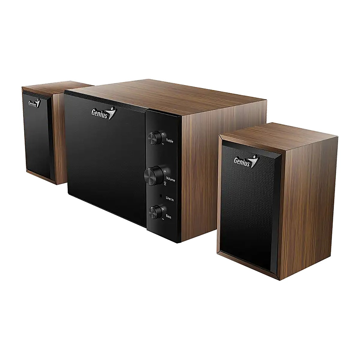 Genius Parlantes 2.1 SW-2.1 350 15W con Subwoofer Madera Nogal 31730037402
