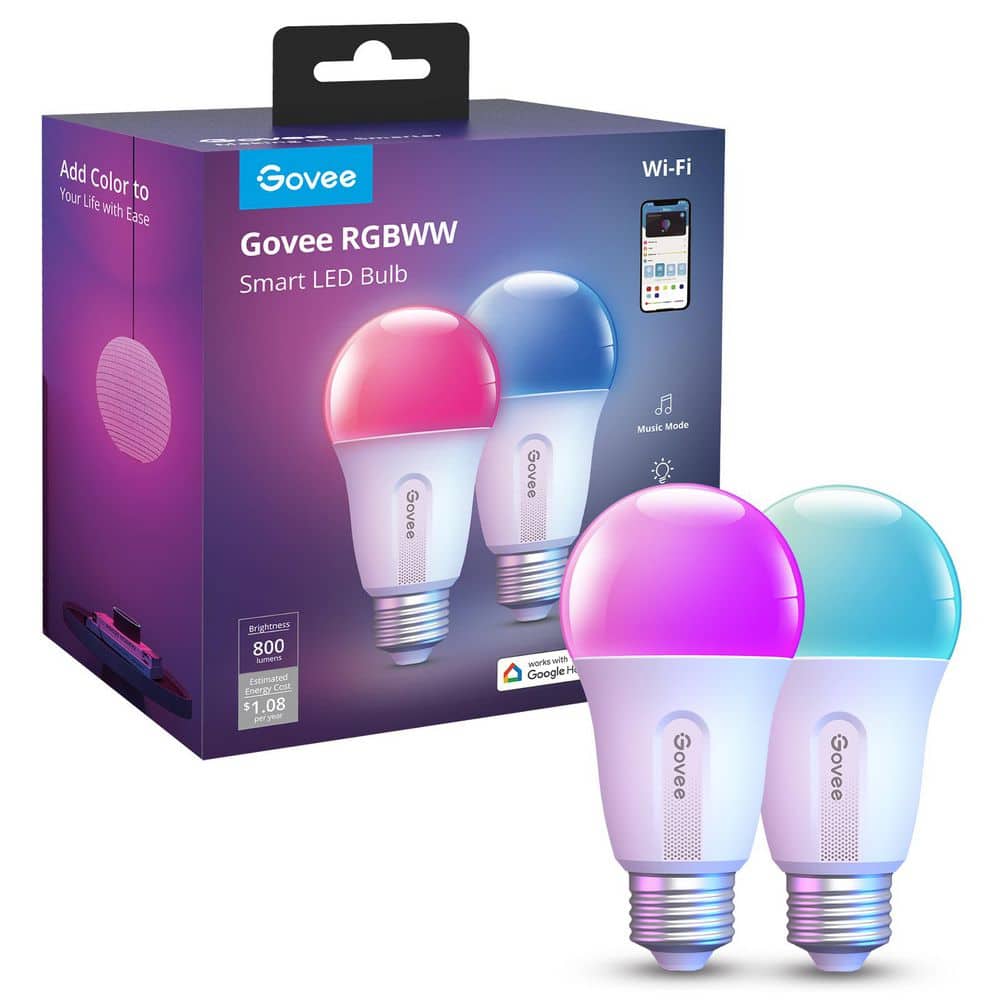 Govee Bombillos Inteligentes LED 800 lm E26 Matter (2 unidades) H6004
