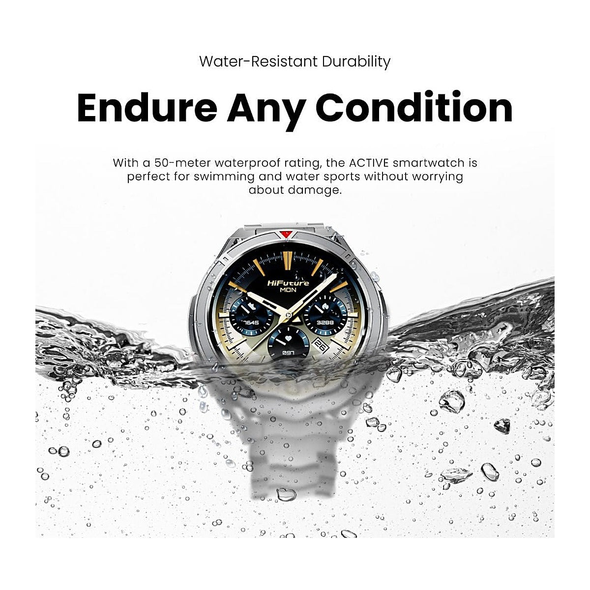HiFuture Reloj Inteligente Active 1.43" AMOLED GPS Banda 22mm Plateado