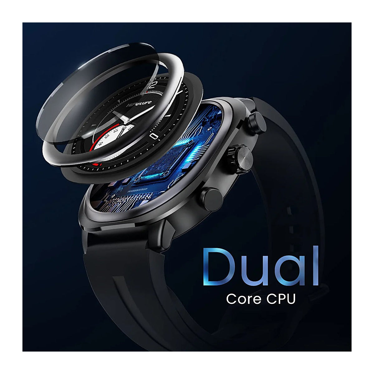 HiFuture Reloj Inteligente AIX Lite 1.43" AMOLED Banda 22mm Negro