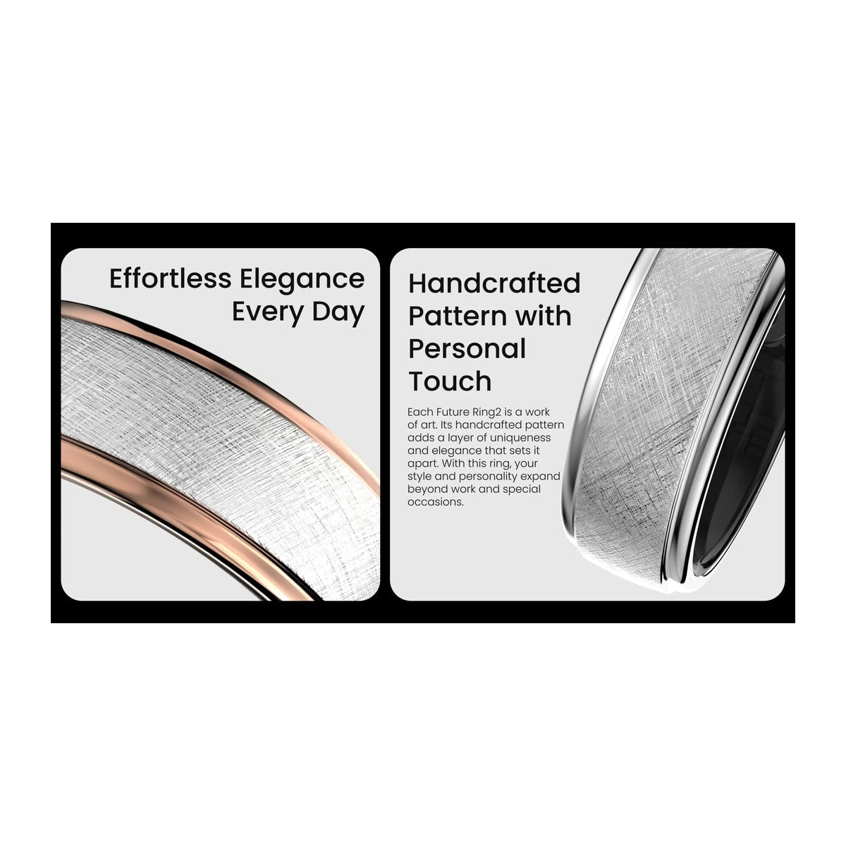 HiFuture Anillo Inteligente Future Ring 2 Bluetooth 5.3 Talla 10 (62 mm) Titanio Oro Rosa