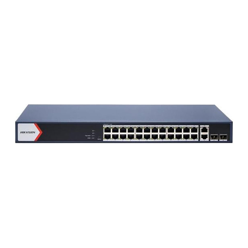 Hikvision Switch PoE DS-3E1528P-EI/M 24 Puertos Gigabit PoE + 2 RJ45 + 2 Fibra