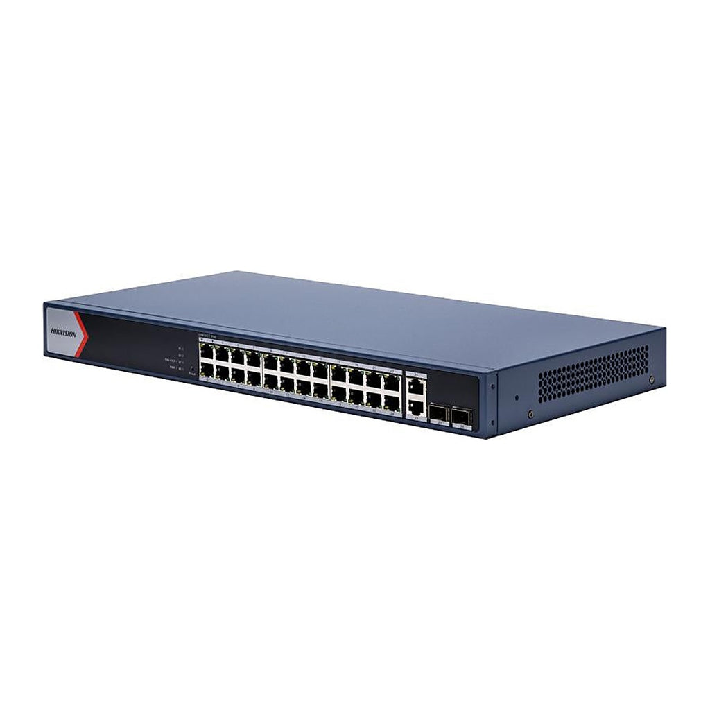 Hikvision Switch PoE DS-3E1528P-EI/M 24 Puertos Gigabit PoE + 2 RJ45 + 2 Fibra