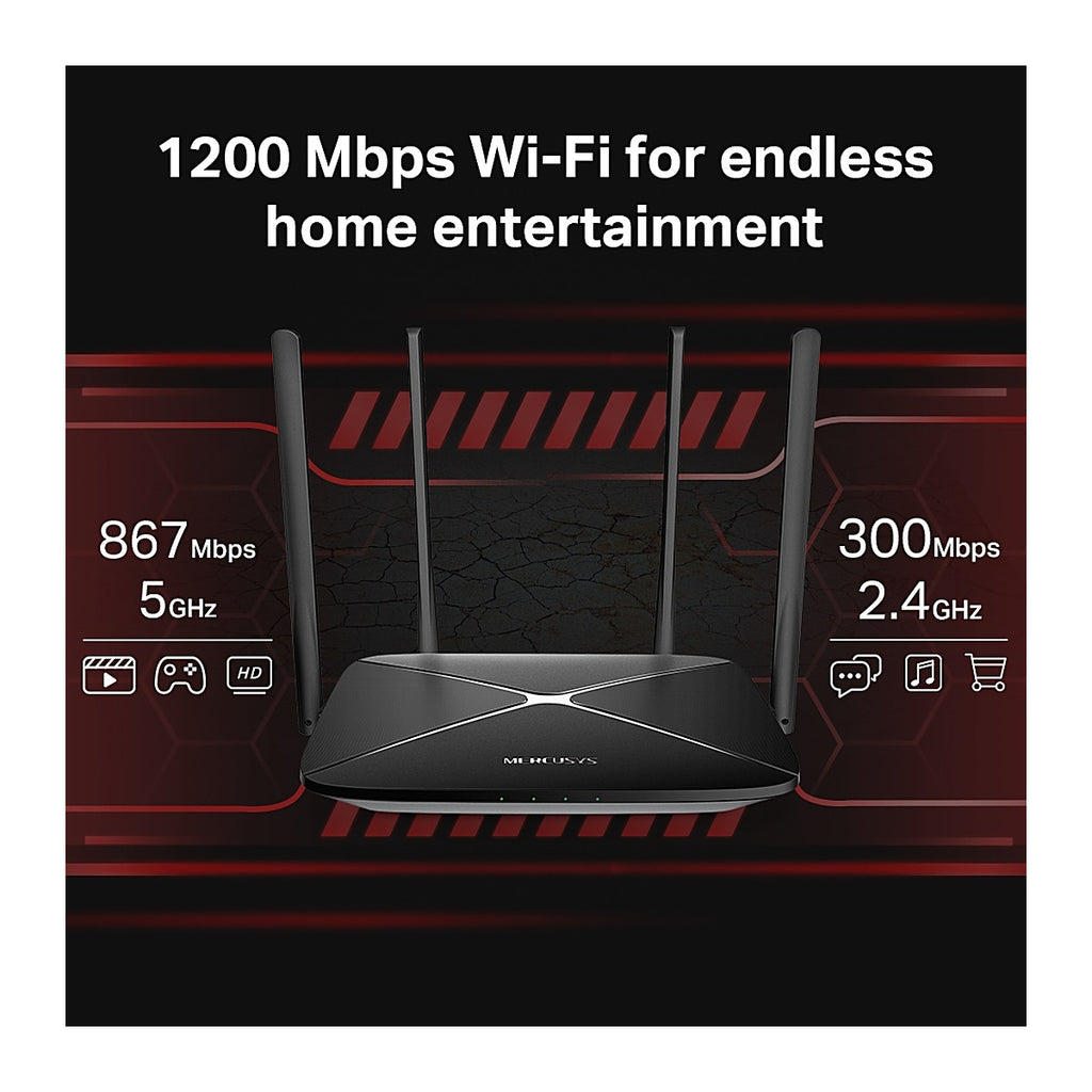 Mercusys Router AC12G AC1200 Doble Banda Gigabit