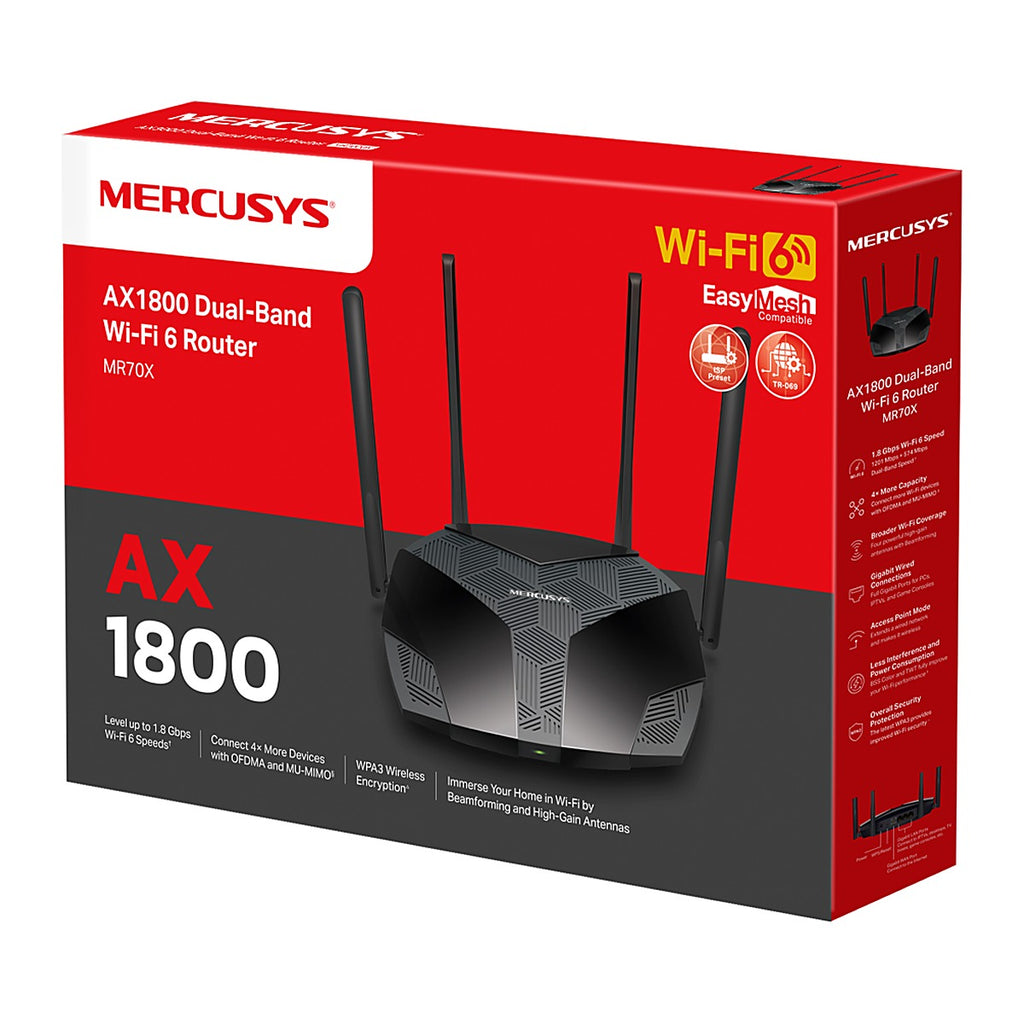 Mercusys Router Wi-Fi 6 MR70X AX1800 Gigabit