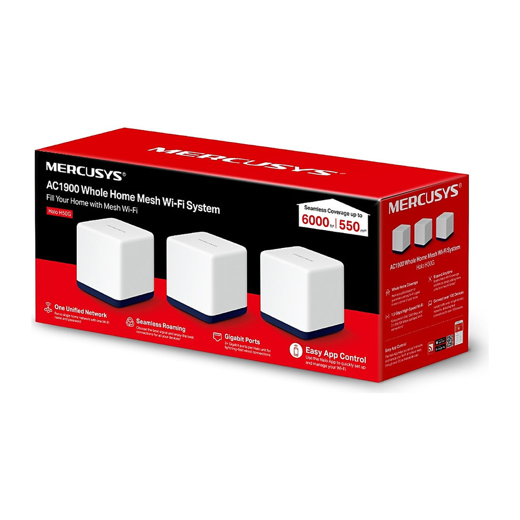 Mercusys Sistema Mesh Halo H50G AC1900 Gigabit (3 unidades)
