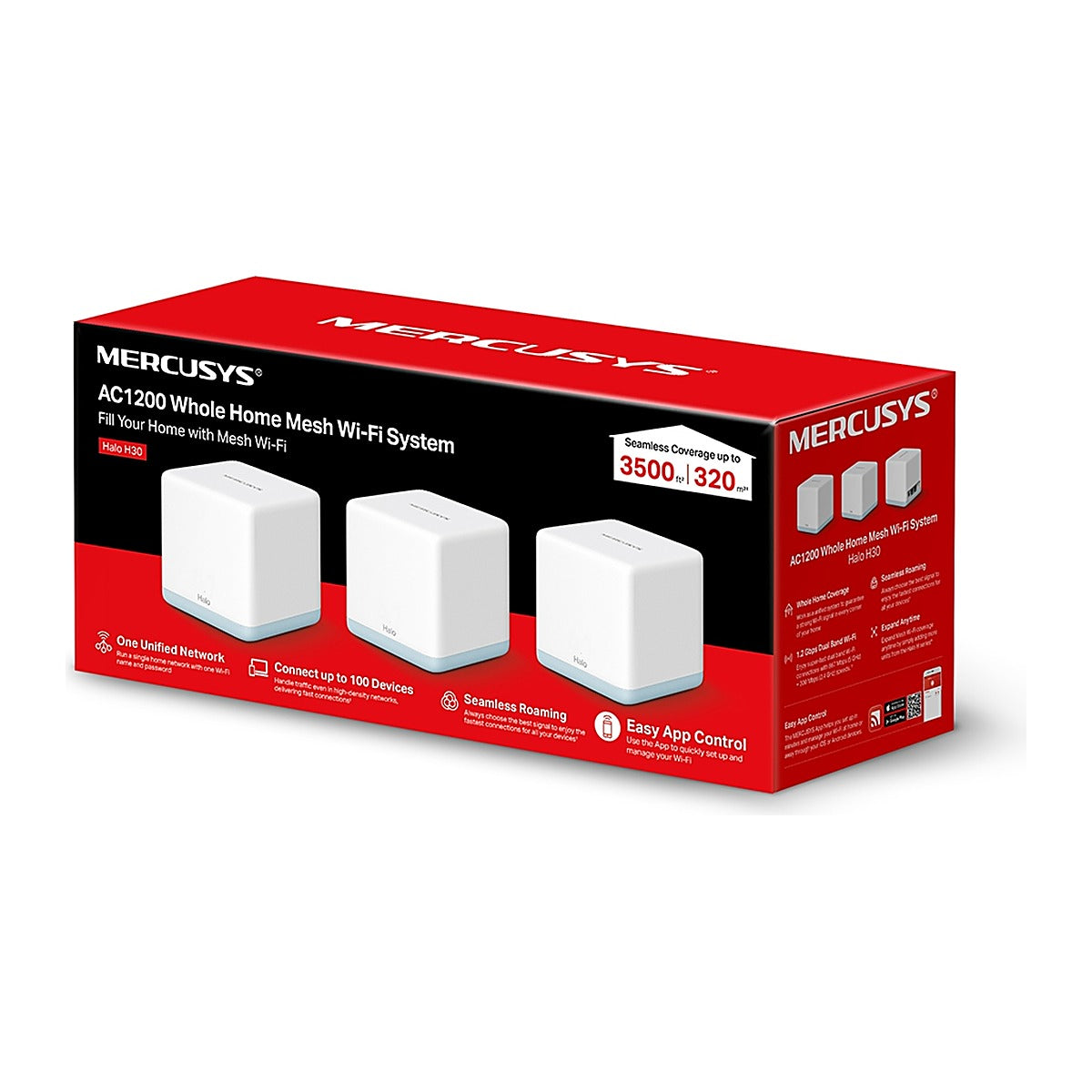 Mercusys Sistema Mesh Halo H30 AC1200 (3 unidades, versión EU)