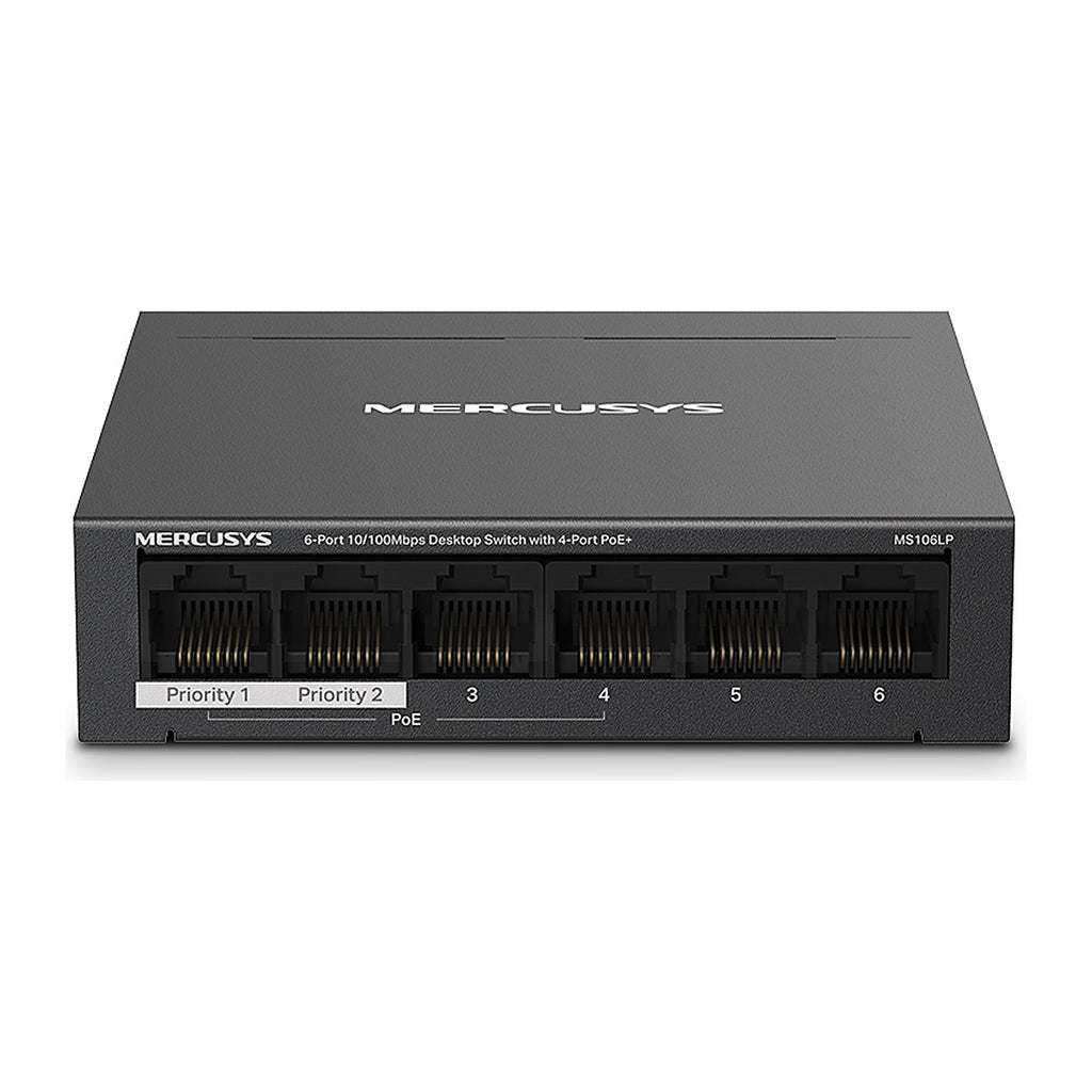 Mercusys Switch PoE+ MS106LP 6 Puertos 10/100 (4 PoE+) 40 W