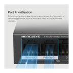Mercusys Switch PoE+ MS106LP 6 Puertos 10/100 (4 PoE+) 40 W