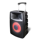 Moonki Parlante Activo MS-P112B 12" 150W RMS Bluetooth con Batería y 2 Micrófonos Inalámbricos