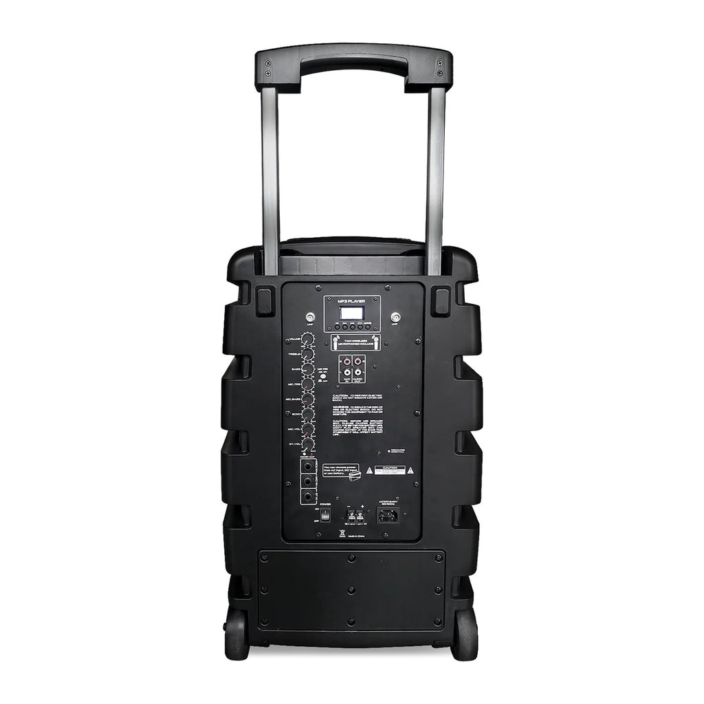 Moonki Parlante Activo MS-P112B 12" 150W RMS Bluetooth con Batería y 2 Micrófonos Inalámbricos