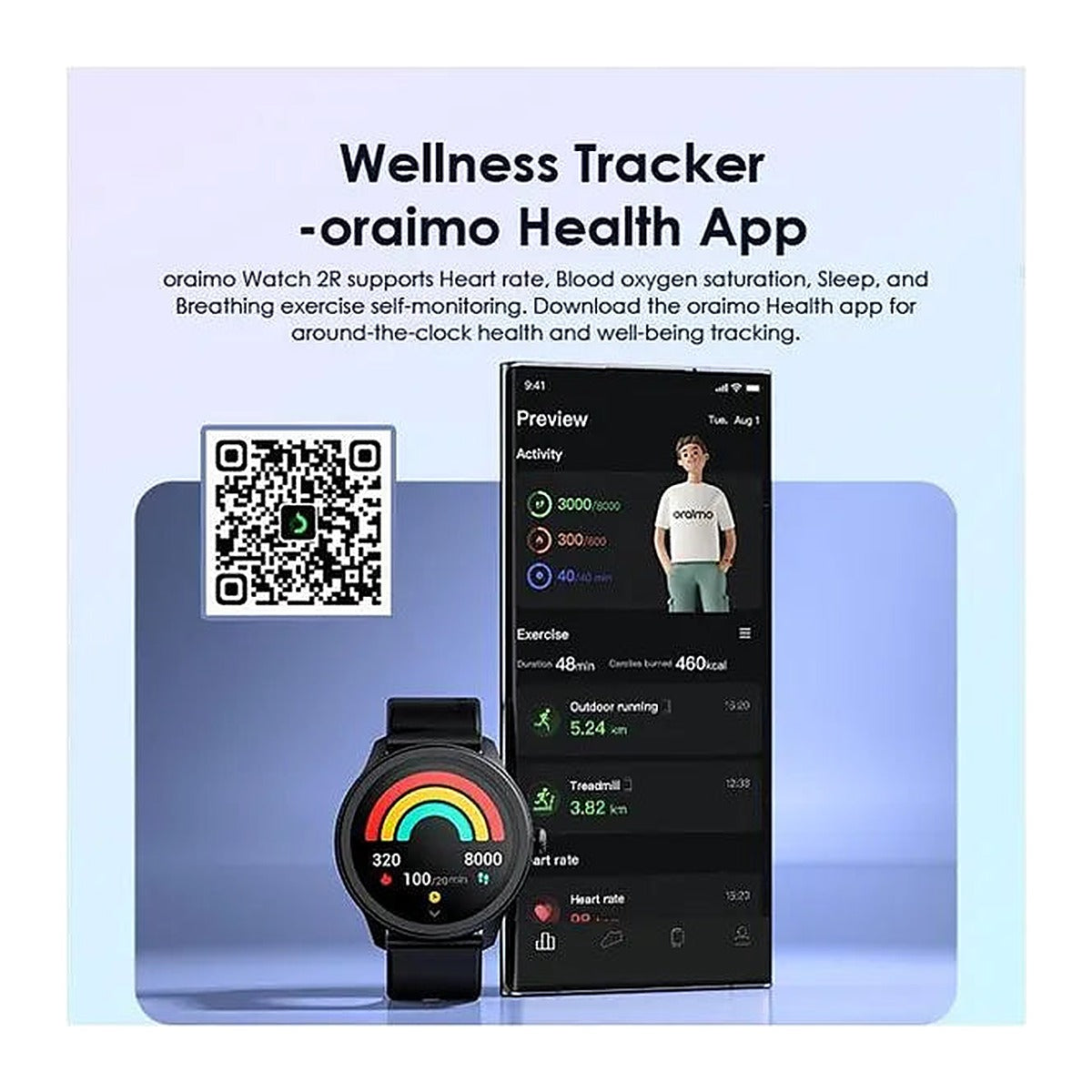 Oraimo Reloj Inteligente Watch 2R OSW-30 1.39" Negro