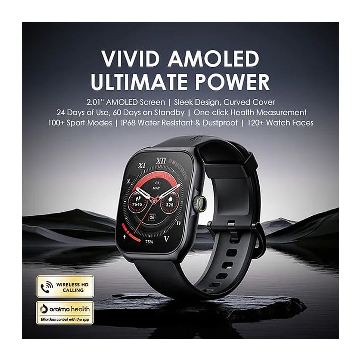 Oraimo Reloj Inteligente Watch Nova AM OSW-812 2.01" AMOLED Negro