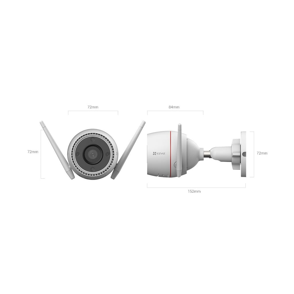 EZVIZ Cámara Wi-Fi Exterior H3c 2K 3MP Visión Nocturna a Color IP67