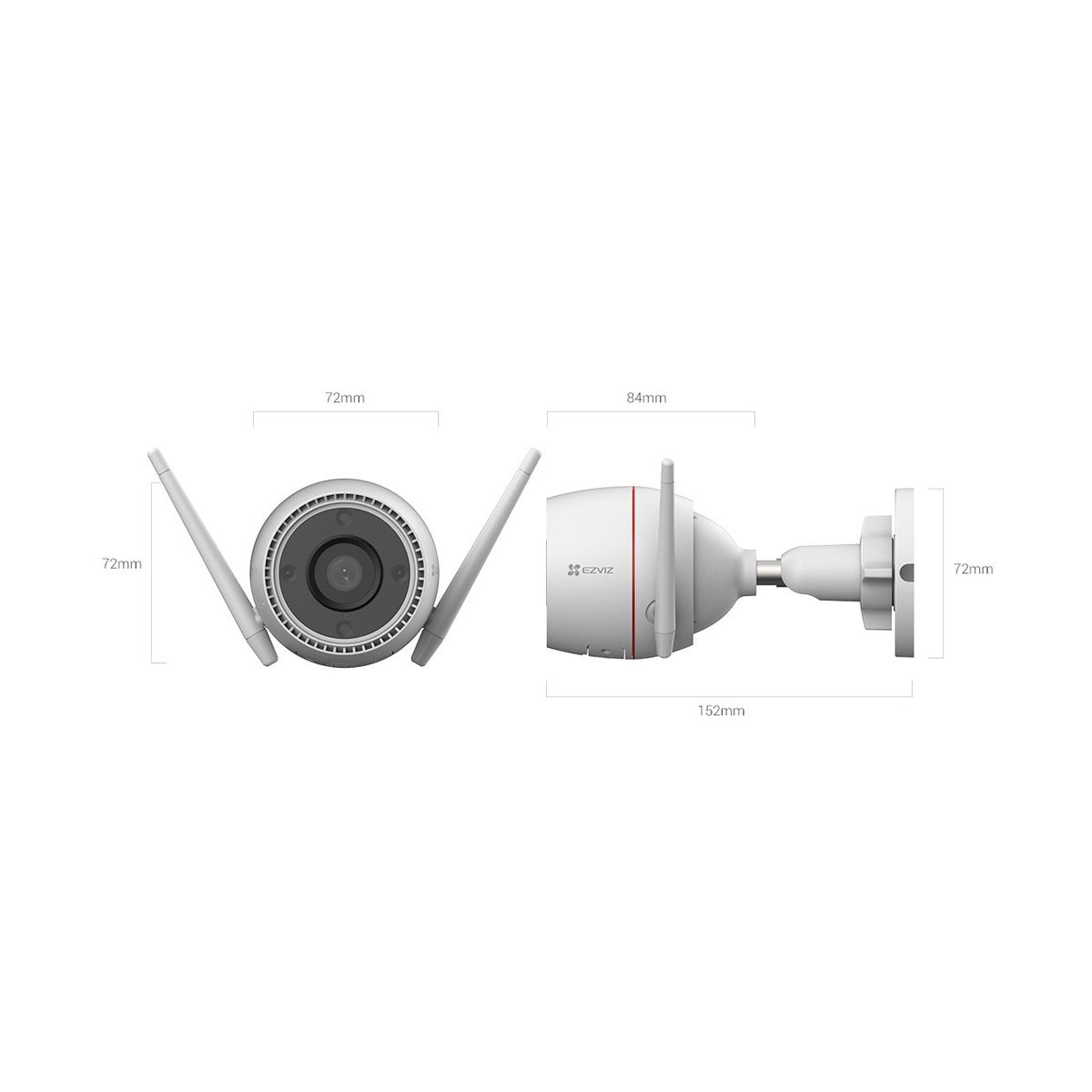 EZVIZ Cámara Wi-Fi Exterior H3c 2K 3MP Visión Nocturna a Color IP67