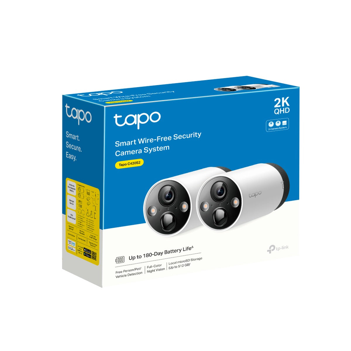 TP-Link Tapo Kit 2 Cámaras con Batería C420S2 2K + Hub H200