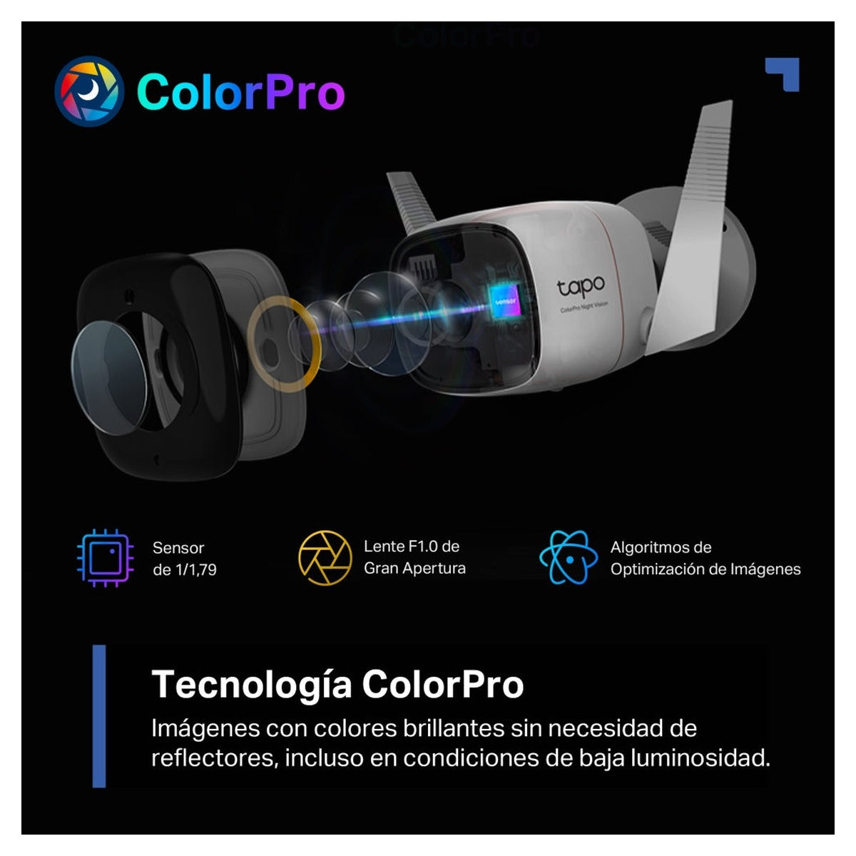 TP-Link Tapo Cámara Exterior ColorPro C325WB 2K Wi-Fi/PoE IP66 (versión US)