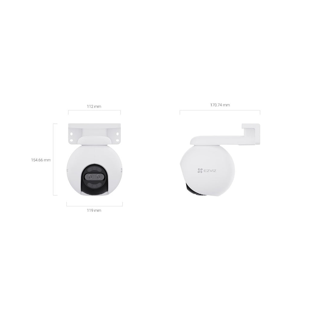 EZVIZ Cámara Wi-Fi Pan/Tilt H80x Dual 4K Doble Lente Exterior IP65