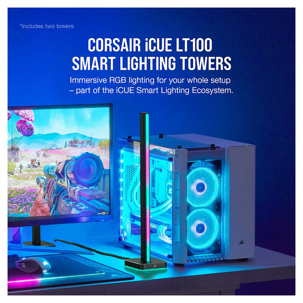 Corsair iCUE LT100 Torres de Iluminación RGB, Kit Inicial (CD-9010002-NA)