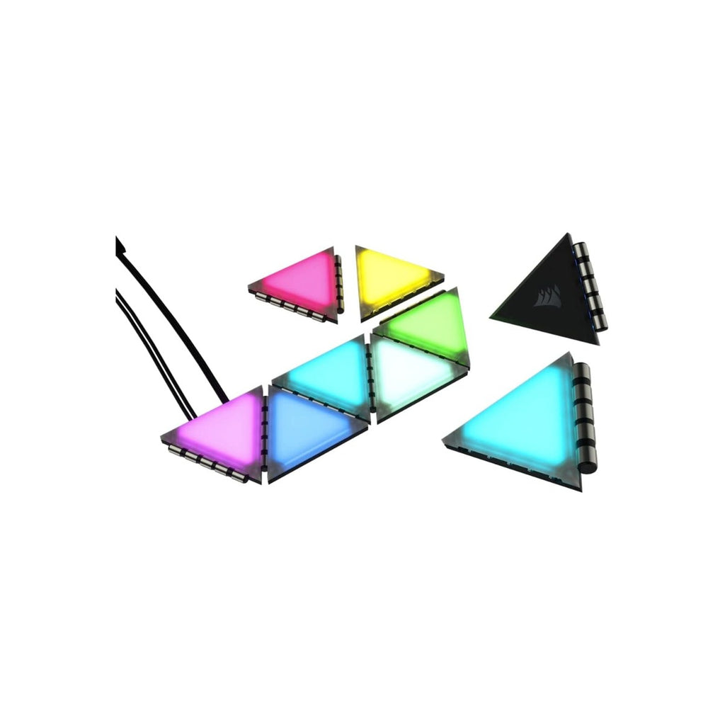 Corsair iCUE LC100 Paneles de Iluminación RGB Mini Triángulo, Kit de 9 (CL-9011114-WW)