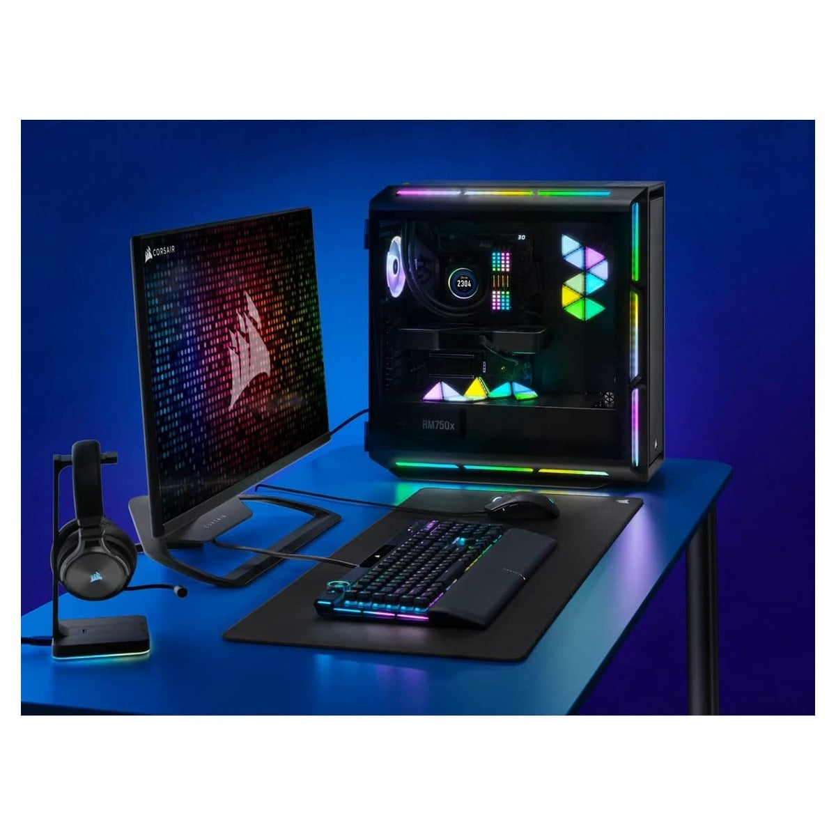 Corsair iCUE LC100 Paneles de Iluminación RGB Mini Triángulo, Kit de 9 (CL-9011114-WW)