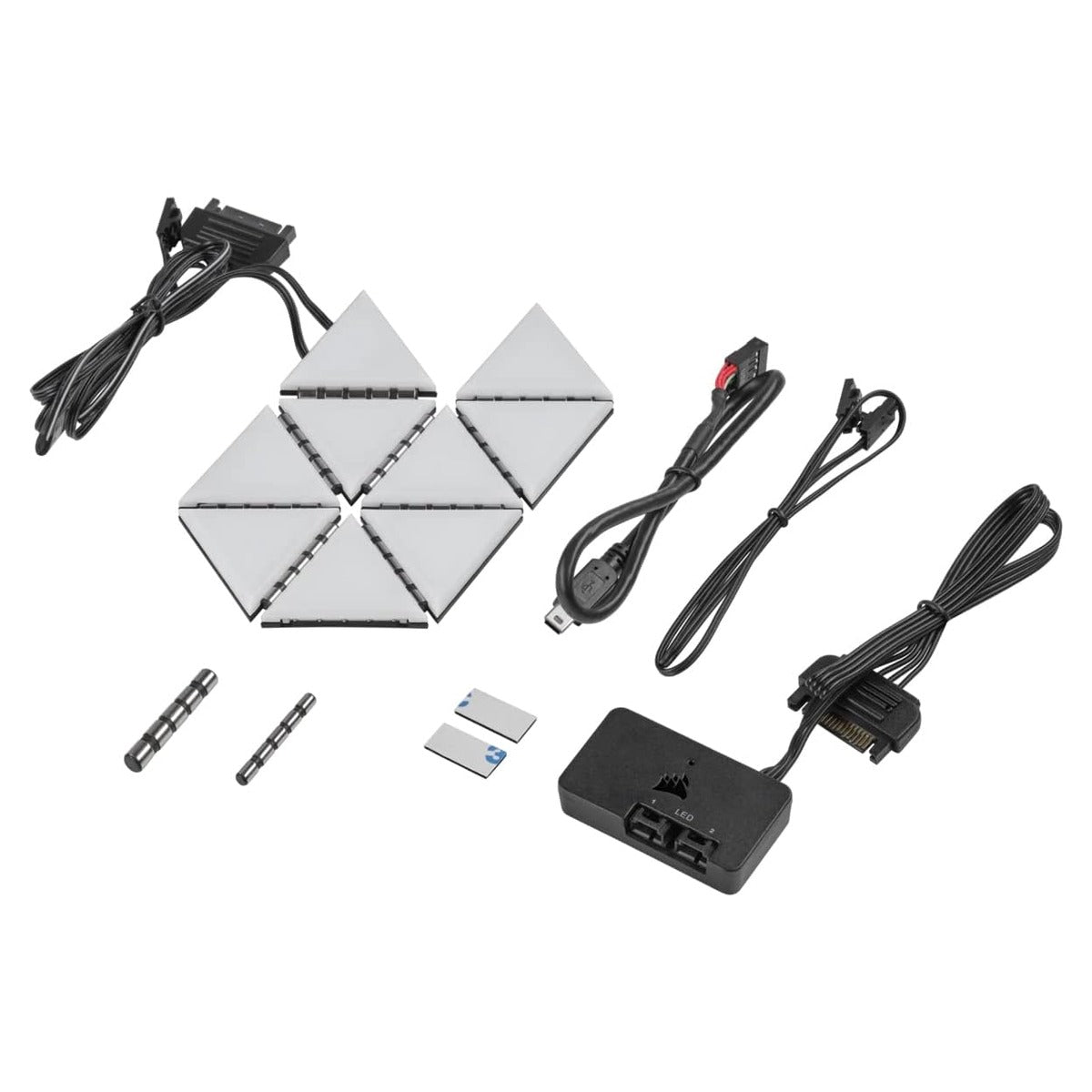 Corsair iCUE LC100 Paneles de Iluminación RGB Mini Triángulo, Kit de 9 (CL-9011114-WW)