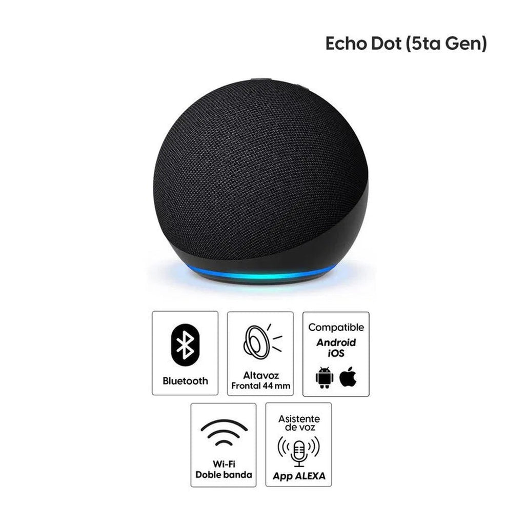 Amazon Echo Dot (5ta Gen, 2022) Parlante Inteligente con Alexa, Negro