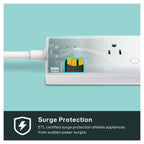 TP-Link Kasa KP303 Regleta Inteligente Wi-Fi, 3 Tomas y 2 USB, Protector de Picos