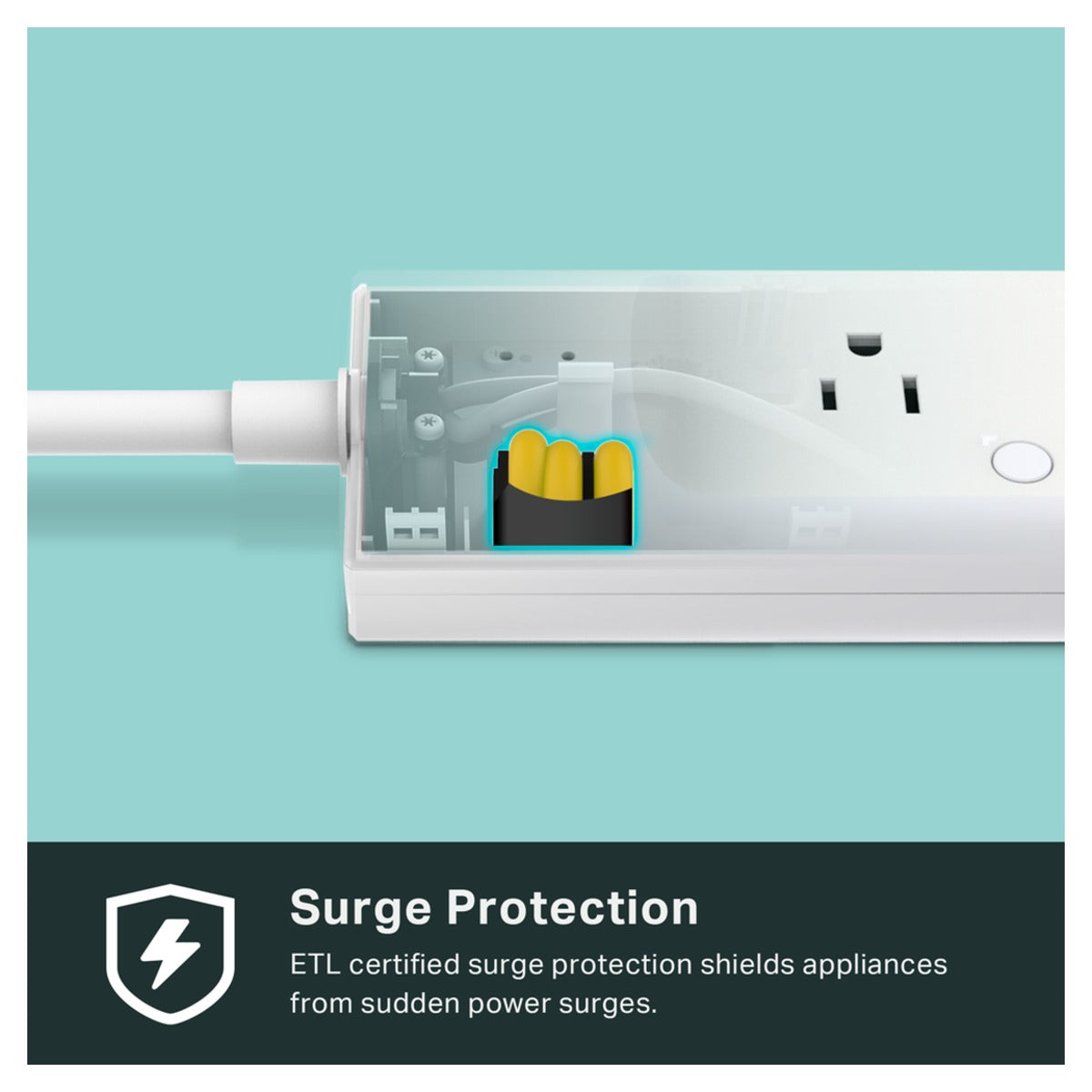 TP-Link Kasa KP303 Regleta Inteligente Wi-Fi, 3 Tomas y 2 USB, Protector de Picos