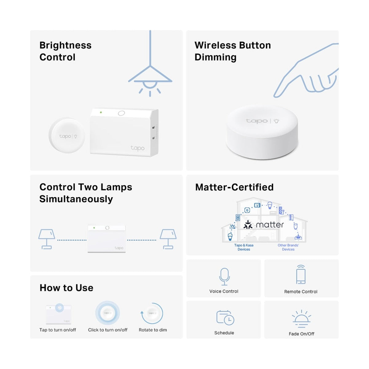 TP-Link Tapo P135 Kit Enchufe Inteligente Atenuador con Botón Inteligente