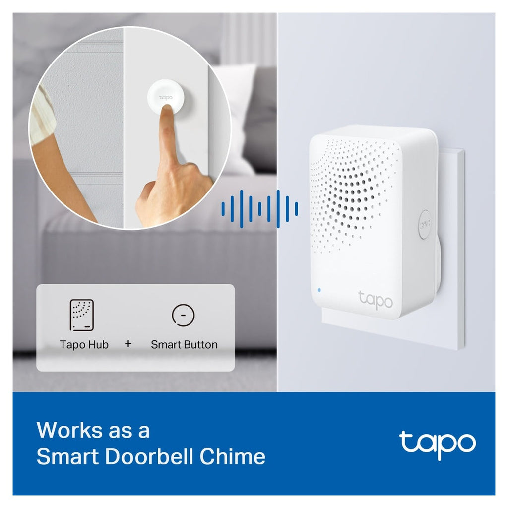 TP-Link Tapo Hub Inteligente H100 con Alarma y Timbre, Sirena de 90 dB