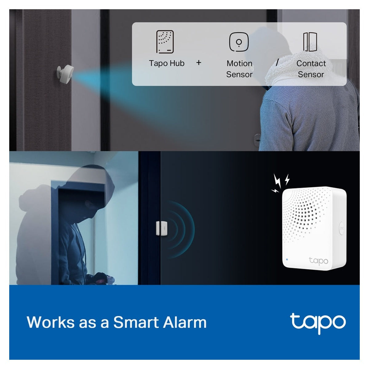 TP-Link Tapo Hub Inteligente H100 con Alarma y Timbre, Sirena de 90 dB