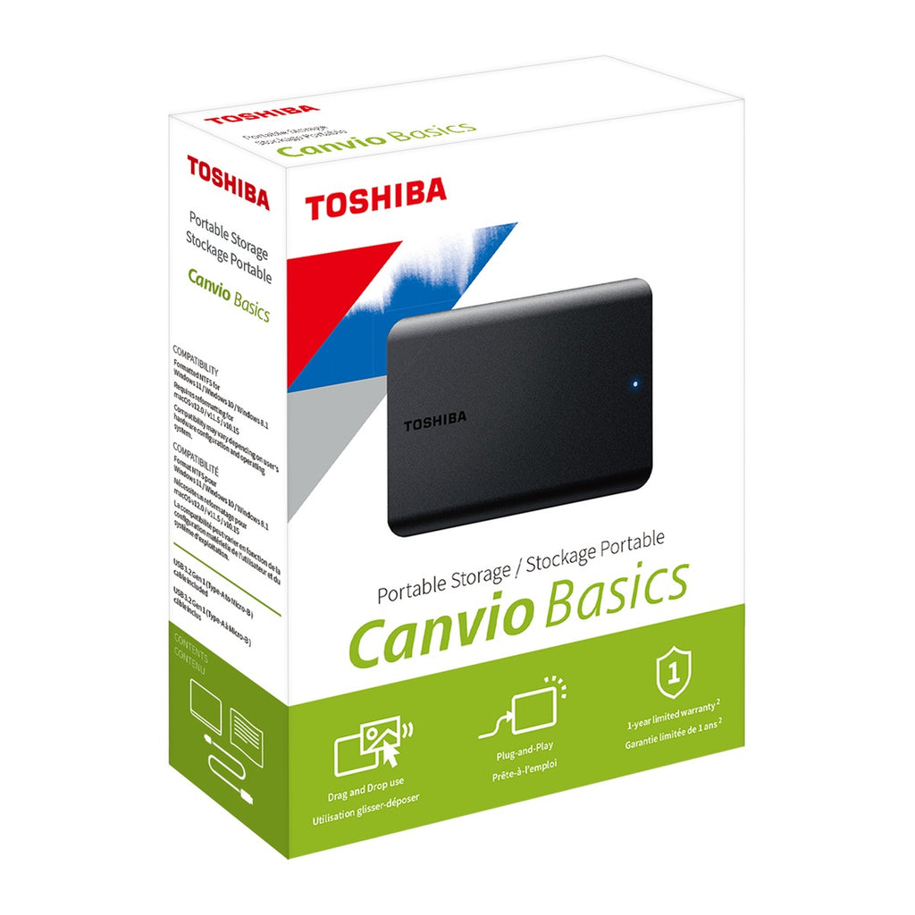 Toshiba Disco Duro Externo Canvio Basics 4TB USB 3.2 Gen 1 Negro HDTB540XK3CA