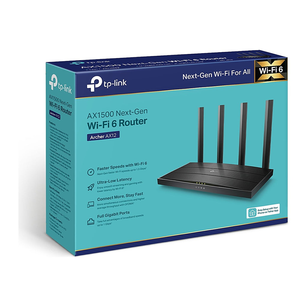 TP-Link Router Wi-Fi 6 Archer AX12 AX1500 Gigabit