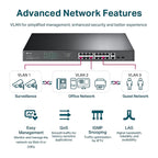 TP-Link Switch PoE+ TL-SG1218MPE 16 Puertos Gigabit + 2 SFP Easy Smart