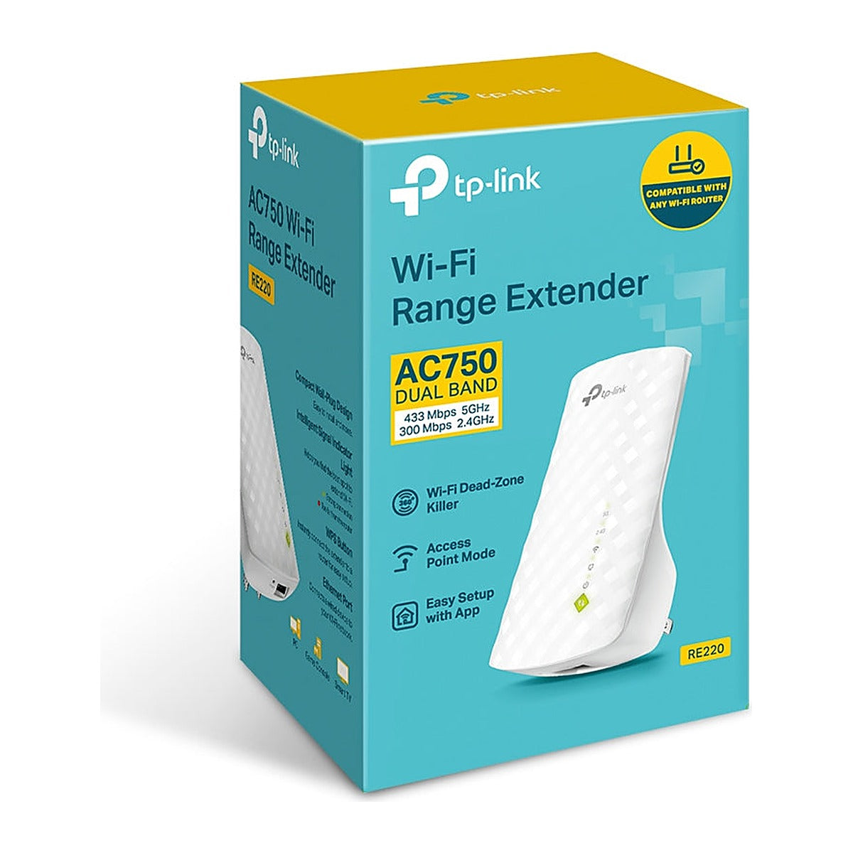 TP-Link Repetidor Wi-Fi RE220 AC750 Doble Banda