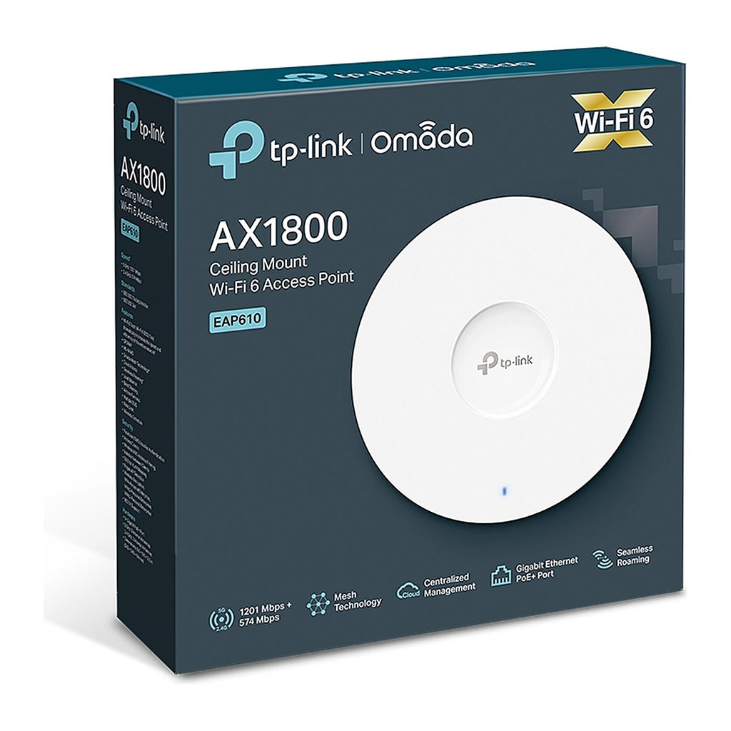 TP-Link Omada Punto de Acceso EAP610 AX1800 Wi-Fi 6 Techo
