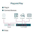 TP-Link Switch PoE TL-SF1008P 8 Puertos 10/100 (4 PoE)