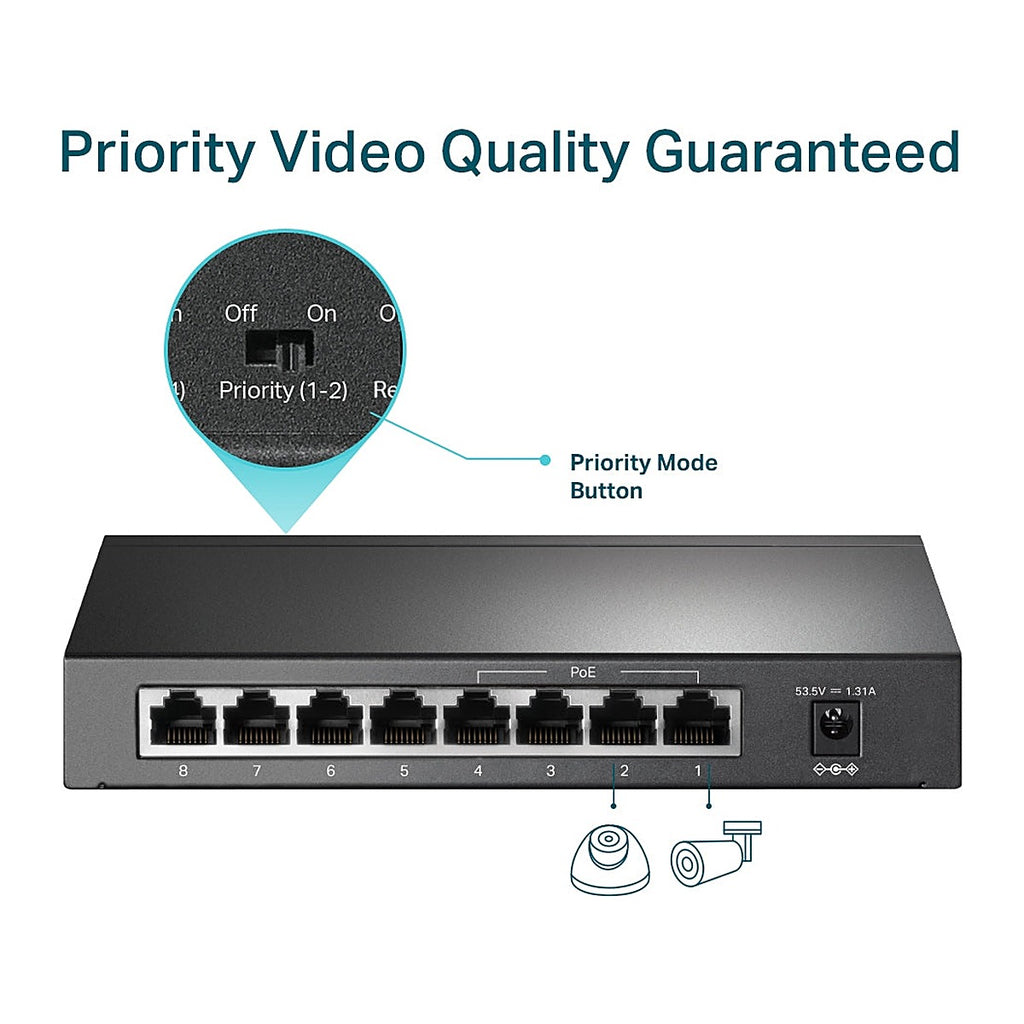 TP-Link Switch PoE TL-SF1008P 8 Puertos 10/100 (4 PoE)