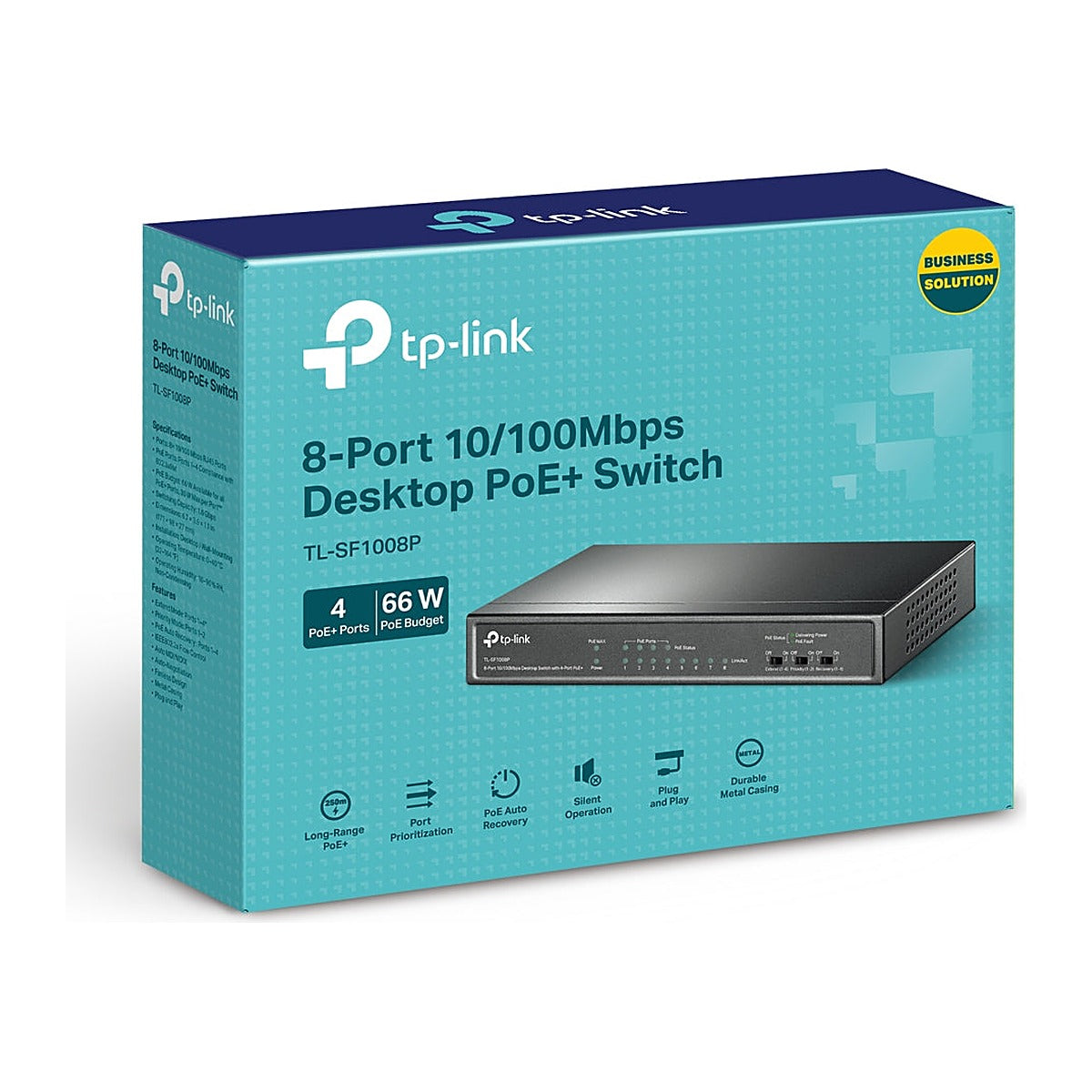 TP-Link Switch PoE TL-SF1008P 8 Puertos 10/100 (4 PoE)